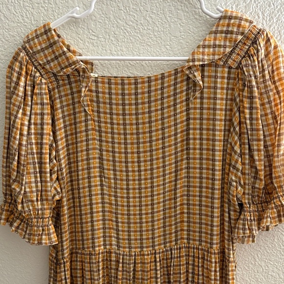 Doen Elodie Checkered Maxi Dress with Ruffle Sleeves - Picture 9 of 10